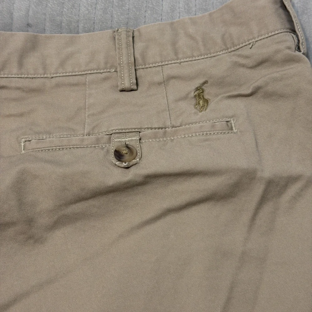 Polo Ralph Lauren Prospect Shorts Men 40 Tan Khaki Cotton Chino Flat Front